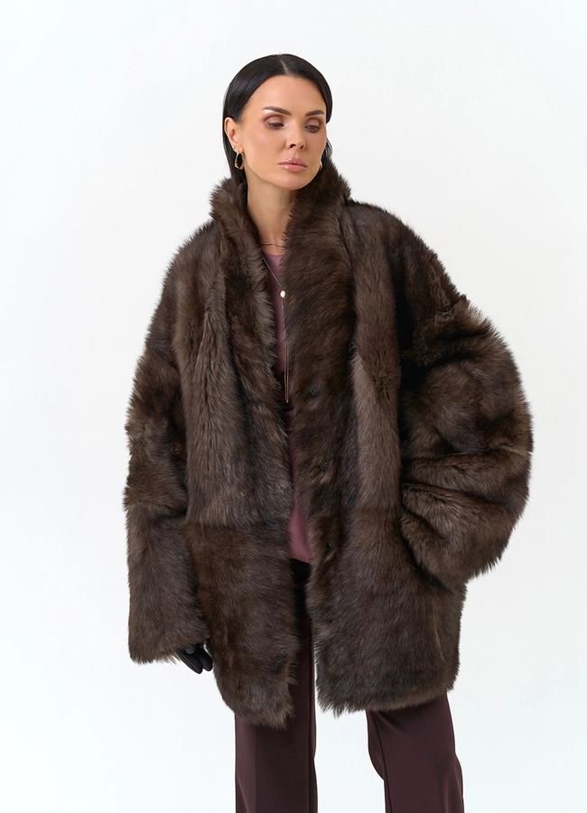 Женская двухсторонняя дубленка модель № 34198 универмаг малина фото