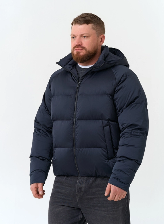 Мужской пуховик с капюшоном  фото