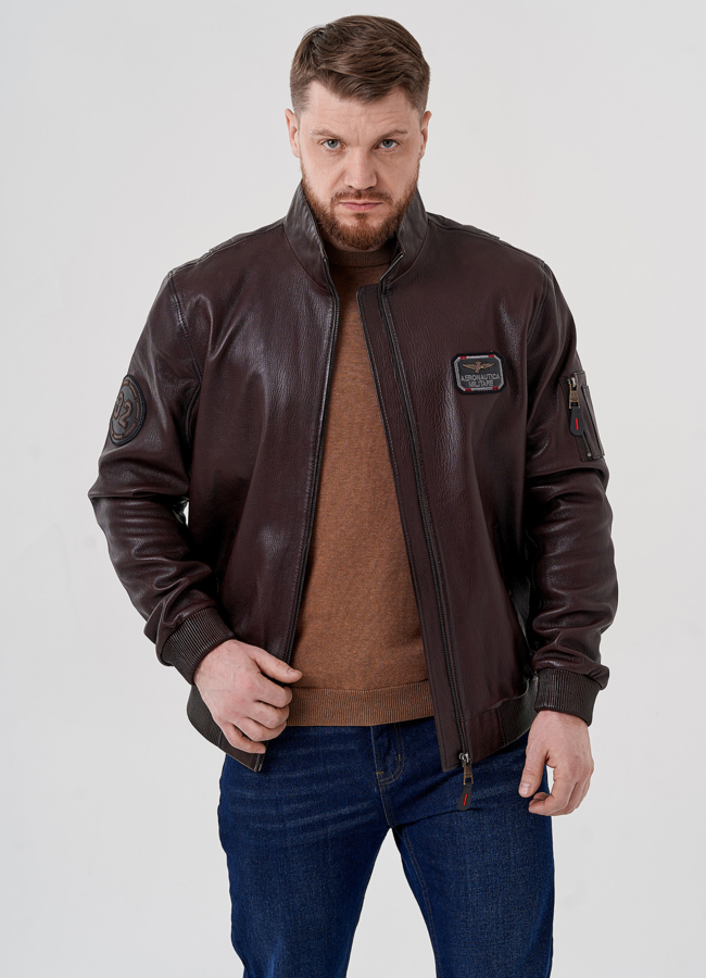 Мужская куртка из натуральной кожи  модель № 24392 универмаг малина