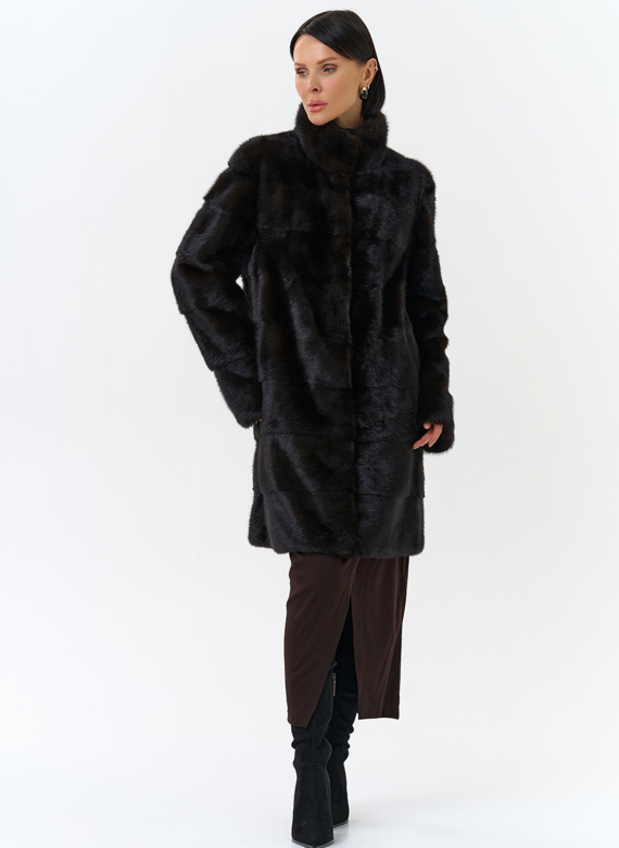 Поперечная шуба из норки