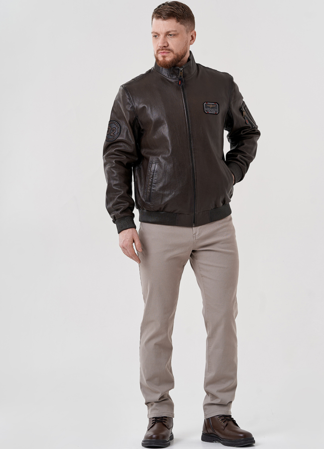 Мужская куртка из натуральной кожи  модель № 24393 универмаг малина