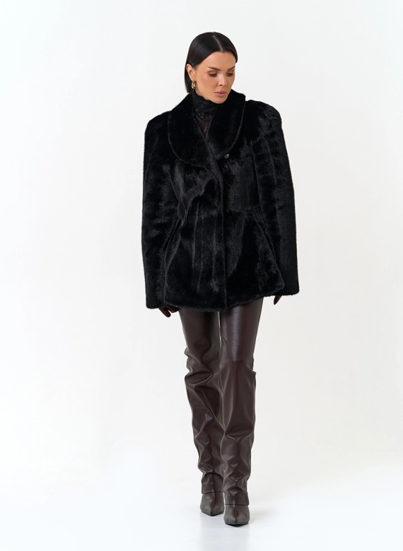 Женская шуба из эко меха фото