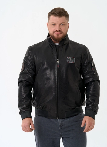 Мужская куртка бомбер из натуральной кожи