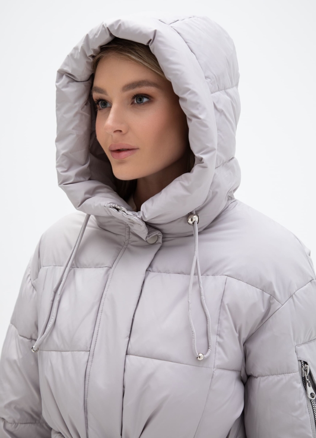 Женский пуховик с капюшоном  модель № 29109 универмаг малина