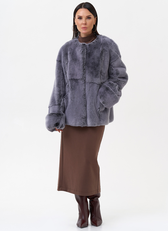 Короткая шуба из меха кролика