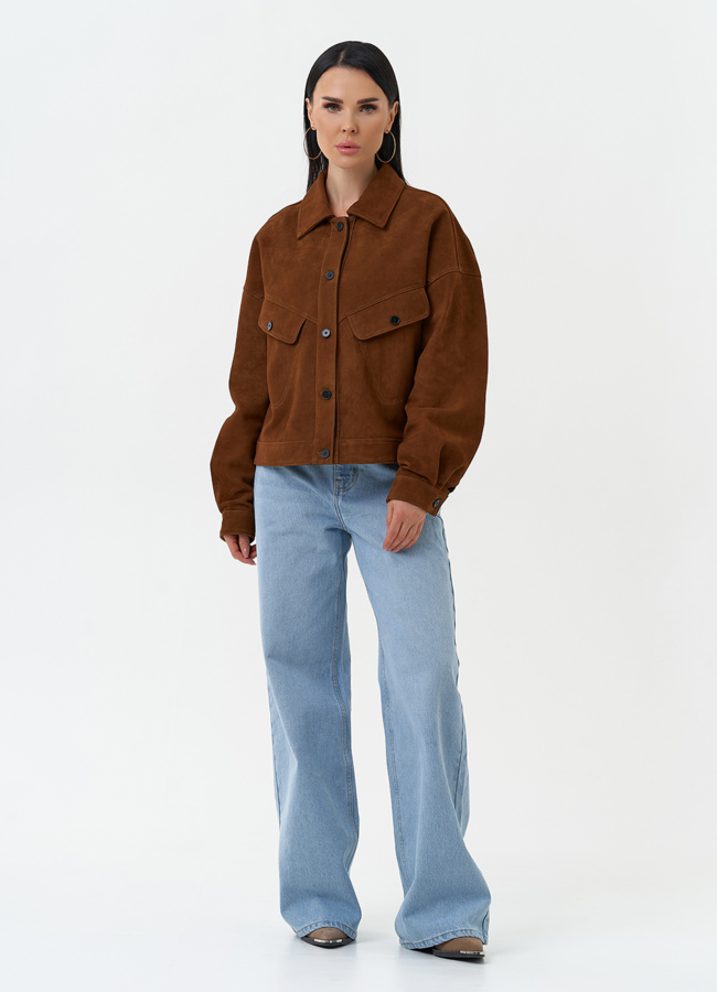 Женская куртка из натуральной замши модель № 30320 универмаг малина