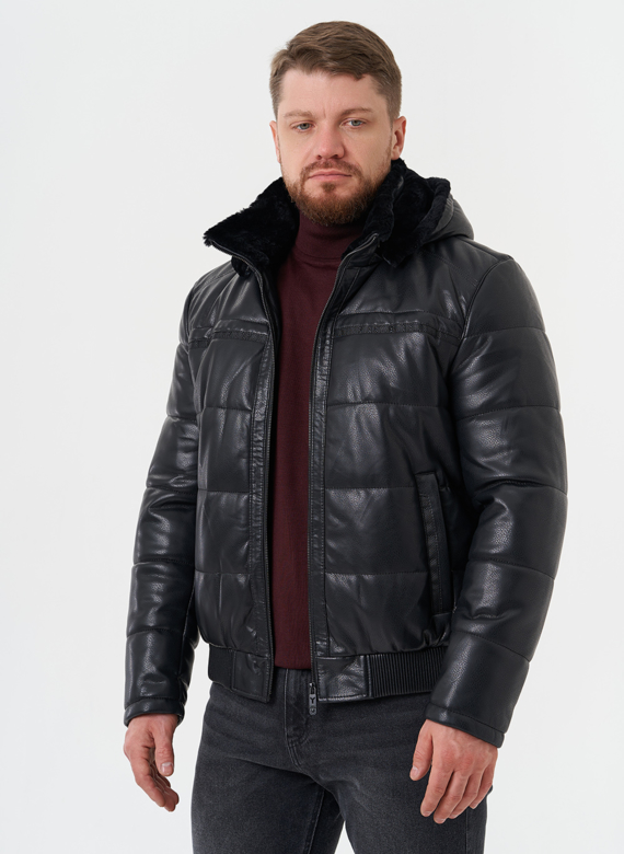 Утепленная куртка из эко кожи