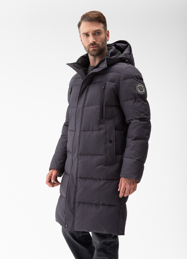 фото Мужской пуховик с капюшоном  модель № 27991