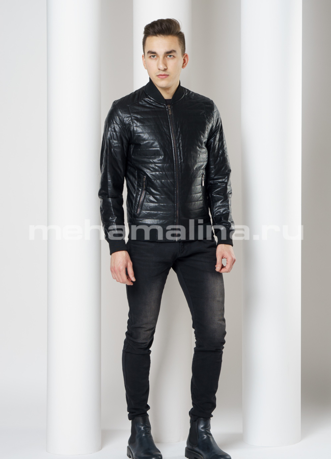 Куртка бомбер из эко кожи модель № 820 в кредит