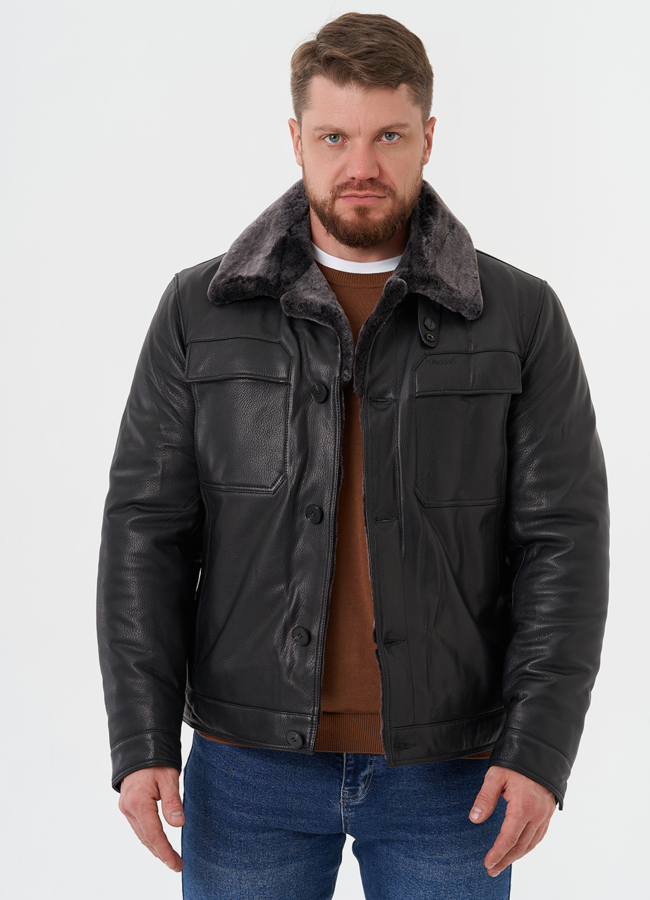 Мужская куртка из натуральной кожи модель № 28072 универмаг малина