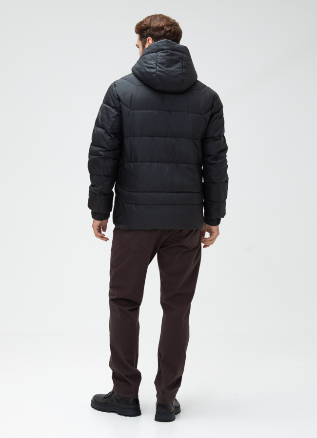 Мужской пуховик с капюшоном  модель № 28874 в кредит