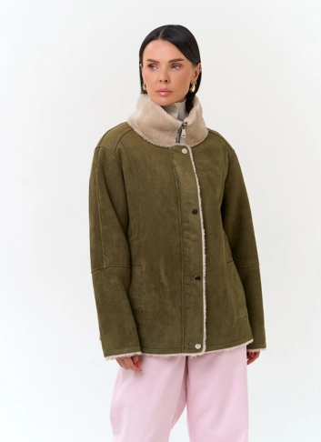 Женская дубленка из эко замши